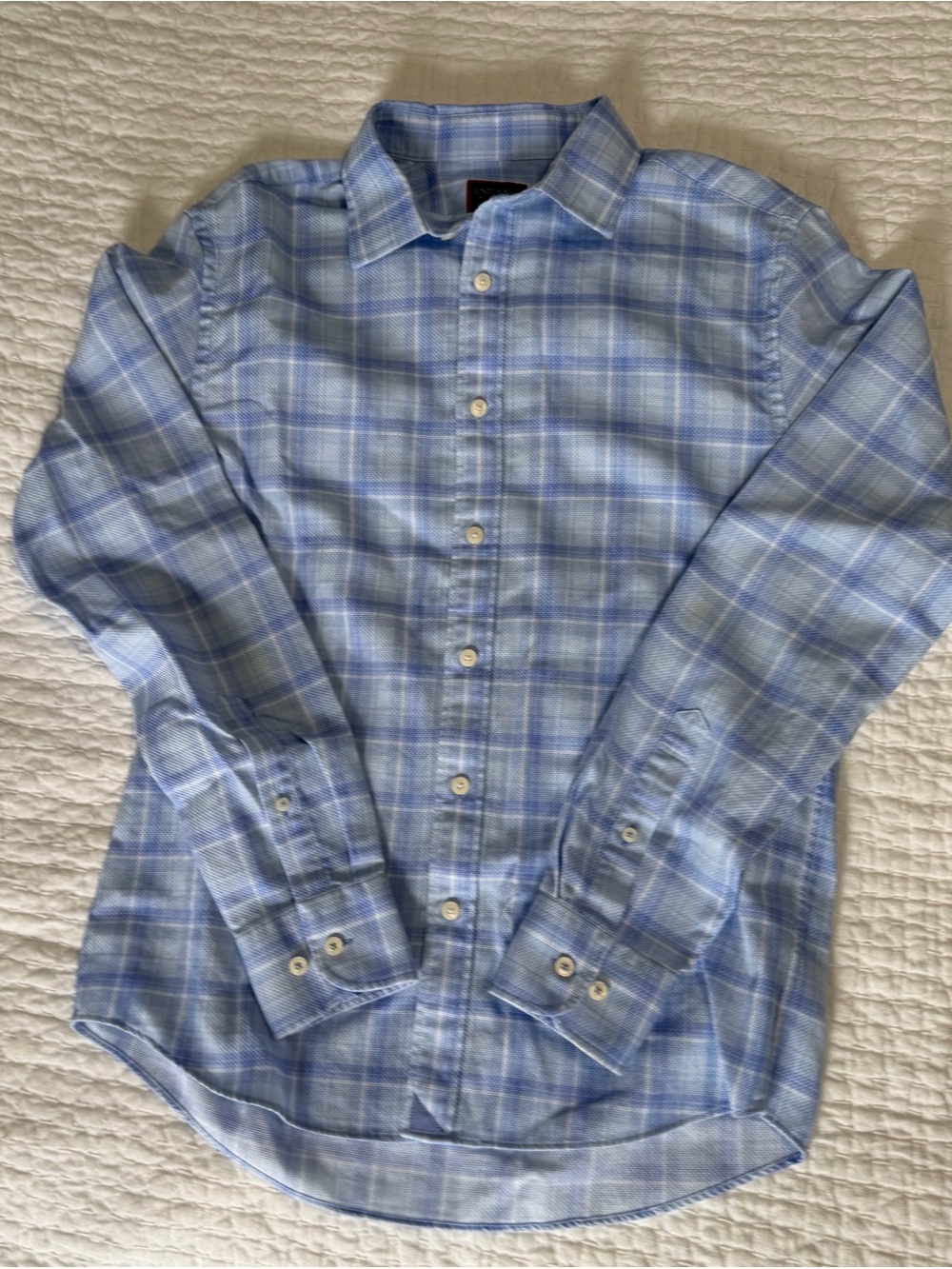 UNTUCKit Light Blue Plaid Long-Sleeve Button-Down Shirt